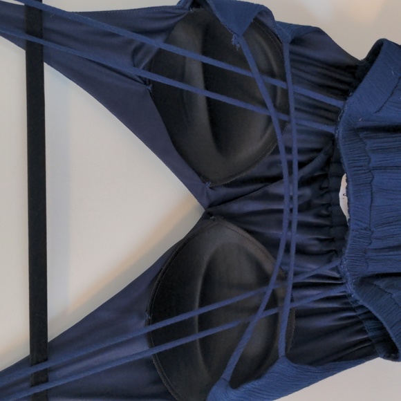 Lulu's lulus Lost in Paradise Maxi Dress, Navy Blue, beach, Size Small - Picture 6 of 8